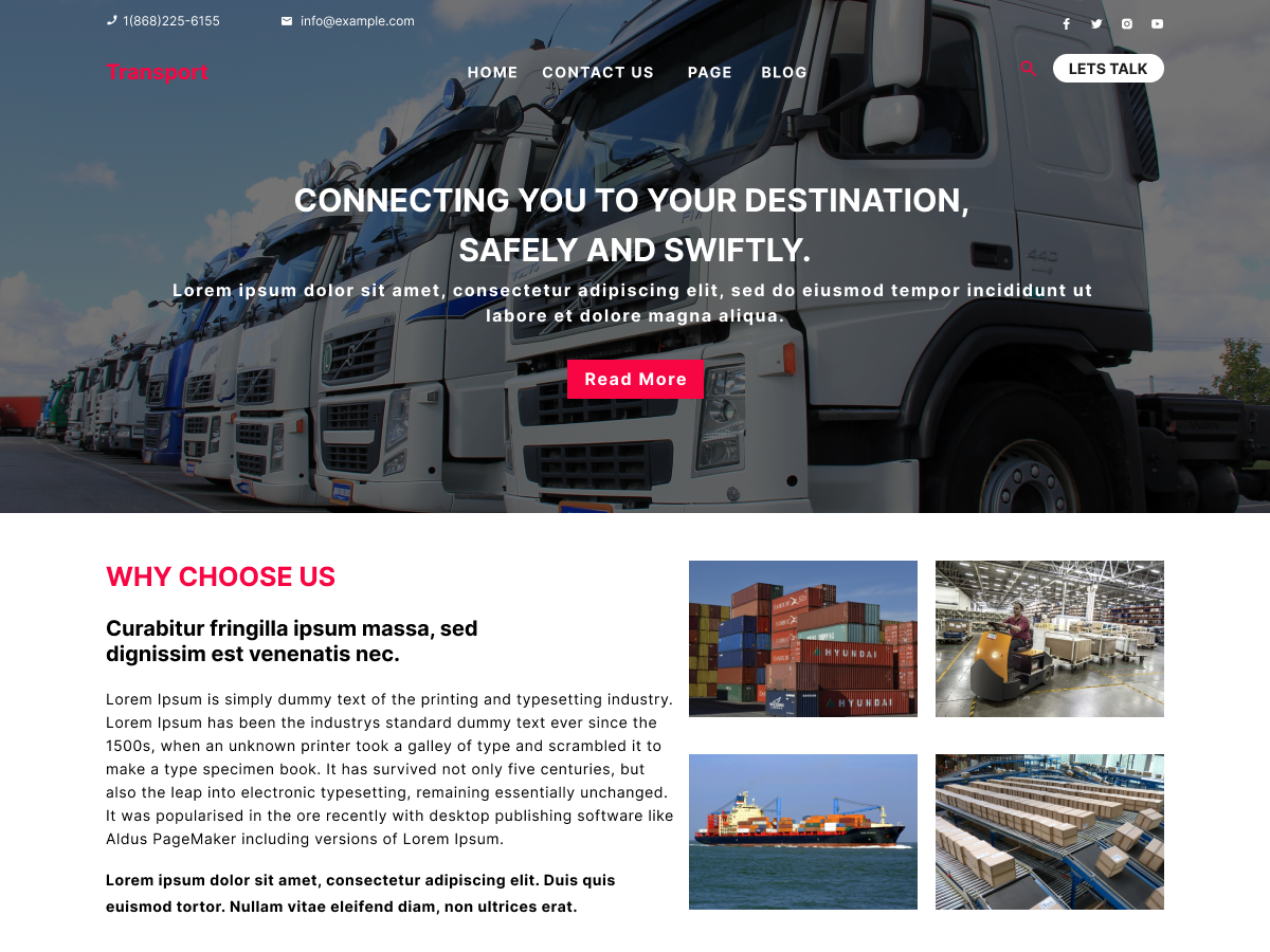 Free Transport WordPress Theme