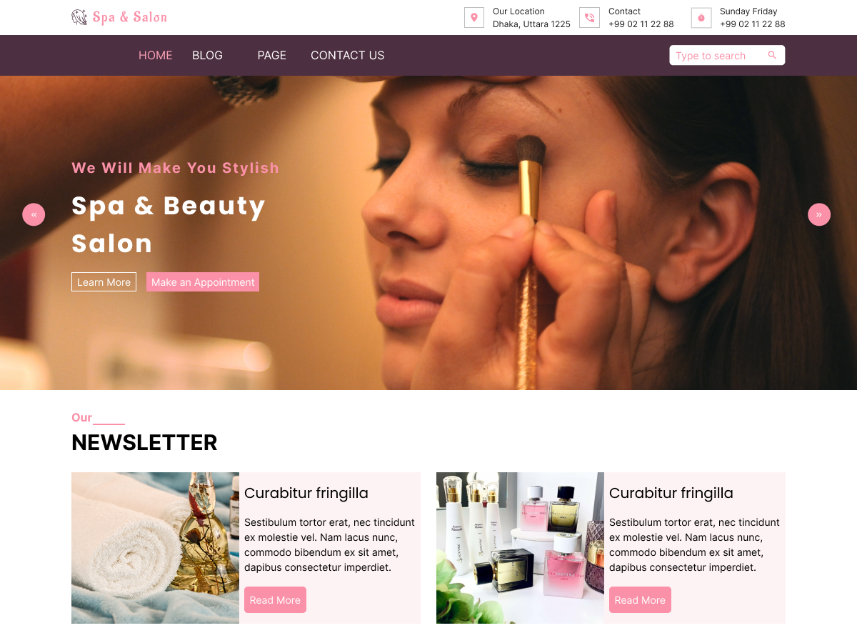 Free Spa WordPress Theme